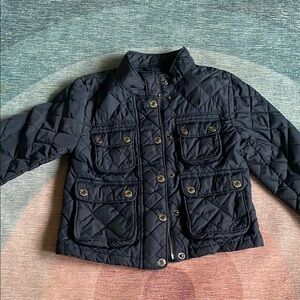 GAP Black Puffer Jacket Quilted Shiny Nylon